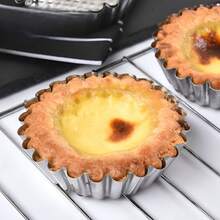 5/10/20/30/100/200pcs Reusable Aluminum Cupcake/Muffin/Pudding Baking Molds, Non-Stick, For Baking Cream Pudding, Silver, 7cm, Baking Tools, Cake/Tart Pans - Silver - View 7