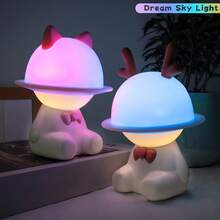 High Quality Cute LED Night Light, Rechargeable Silicone Cartoon Cat Design Adorable Animal Night Lamp - Multicolor - View 3