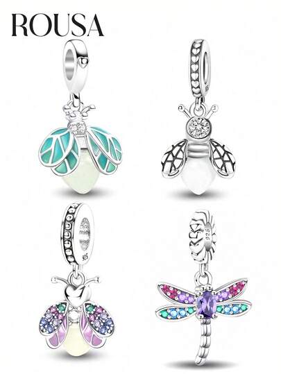 1个S925纯银彩色蝴蝶吊坠，适合DIY手链，女士饰品，返校必备