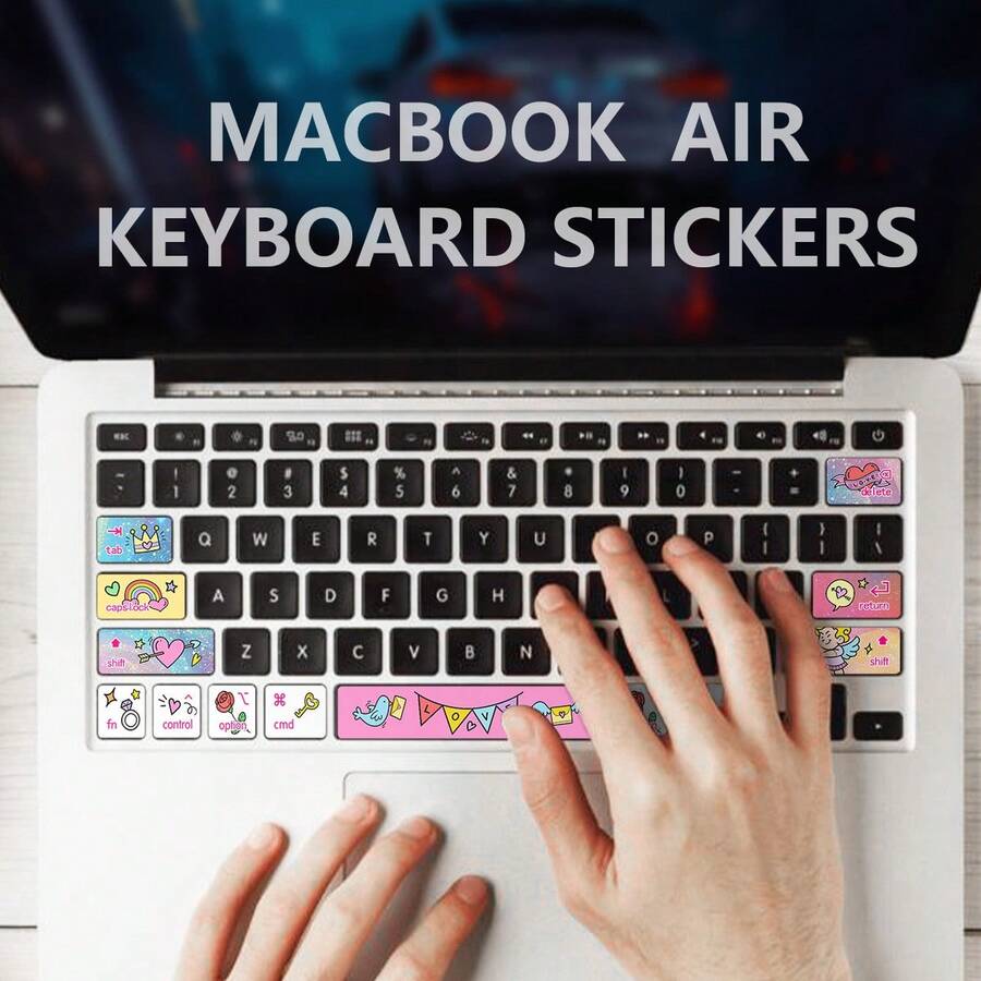 Cartoon Pattern Keyboard Function Sticker Skin Compatible With Apple Air - View 1