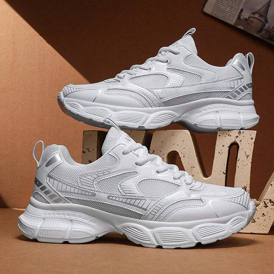 WANWEISI 男士时尚运动鞋 - 休闲跑步鞋，厚底，低帮系带，透气面料，四季皆宜，适合运动和日常活动，网面四季户外休闲鞋，男士公路跑鞋，慢跑鞋及其他户外休闲鞋