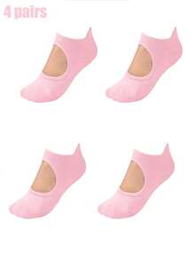 1/2/4/6/8 Pairs Breathable Mesh Yoga Pilates Non-Slip Socks, Ankle Socks For Women, Pure Cotton Sports Boat Socks - Multicolor - View 10