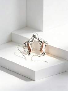 1pc Retro Punk Gun Earrings Two-Tone Plated Streetwear Fashion Jewelry Gift - Multicolor - View 6