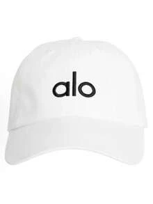 Alo Yoga ALO Yogo Men Women Baseball Cap-Low Profile Adjustable Washed - 白色和黑色 - 查看 4