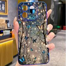 1个蝴蝶森林图案防震手机壳，兼容三星/Galaxy/安卓机型，国际版，非国内版 - 藍色 - 查看 6