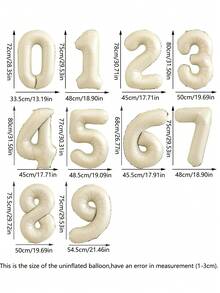 2个32英寸奶油色0-9数字气球和樱桃贴纸，适合生日派对、周年纪念、樱桃主题装饰 - 彩色 - 查看 6