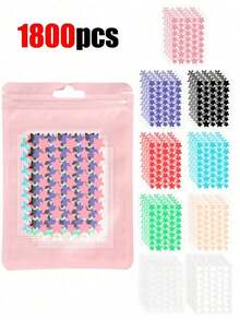2160pcs Pink, Black, White, Blue, Purple, Green Star Pattern E-Star Face Stickers, Essential For Photography, Face Painting, Suitable For Various Parties, Gatherings And Fun Activities. Available In 1800/1440/1080/720/360/40pcs Sets, Affordable Price, Can Be Used For Room Decoration, Vanity, Travel, Bedroom, Makeup Accessories, Christmas Gifts, Cheap Goods, Gifts, Women Gifts, Christmas Presents,Giveaways,Travel,Cheap Stuff,Travel Essential XIRC - 多色的 - 查看 11
