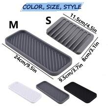 2pcs Silicone Sponge Holder Rack Set, Suitable For Kitchen Sink, Bathroom Cabinet, Countertop Tray, Soap Dispenser Holder - Multicolor - View 6