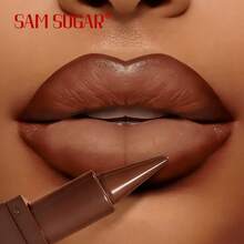 SAM SUGAR哑光唇线笔和唇膏套装 - 圆锥形设计，轻松勾勒唇形，适合所有肤色，两用，棕色系及混合色系，防晕染彩妆套装 - 彩色 - 查看 5