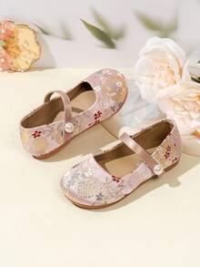 2026春季新款女童复古旗袍高跟鞋，小女孩汉服鞋，公主儿童小皮鞋 - 粉色 - 查看 5