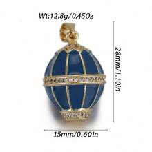 1pc Copper Creative New Easter Egg Hot Air Balloon Pendant, DIY Bracelet Necklace Phone Chain Jewelry Accessory - Multicolor - View 36