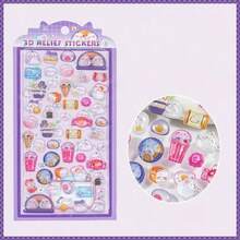 Serie de fiesta de dulces de caramelo Serie 3D Pegatinas con relieve lindo DIY Cuaderno Estuche para teléfono móvil Marco de fotos Álbum de fotos Tarjeta - color - Ver 10