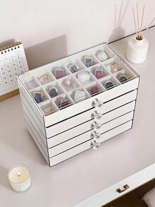 1 pieza Caja de joyería de 3 compartimentos y 5 capas de terciopelo, organizador de collares, aretes y anillos, regalo para mujeres y niñas, caja de joyería portátil de gran capacidad, caja de almacenamiento para el baño, organizador de escritorio, caja de joyería apilable, caja de joyería con cajones, caja organizadora de anillos y aretes, caja de joyería de terciopelo y acrílico de 3 niveles - Joyero de acrílico - Ver 15