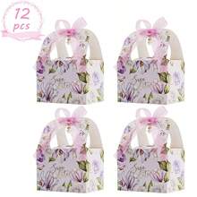 12PCS Wedding Party Favour Candy Treat Paper Boxes With Handle And Ribbon, Gift Packaging Boxes For Bridal Shower Anniversary, Happy Mother's Day Gift Treat Paper Boxes - Multicolor - View 13