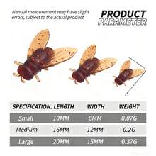 仿生飞蝇软饵，毒蚊蝇马嘴钩假饵，白条纹上翘喙微型饵 - 彩色 - 查看 2