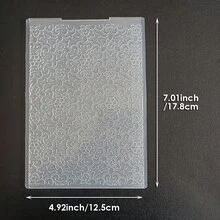 2D Embossed Embossed File Folder, Curled Leaf English Text Diamond & Circle Embossed File Folder, Scrapbooking Card Background Texture Board DIY - Large 2D - View 3