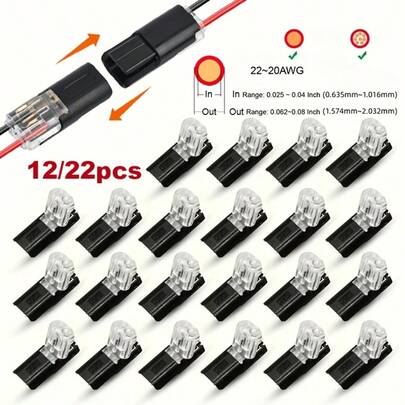 12/22 Stücke 2-in-2-Weg D2 Reihenklemme, Reihenklemme, abzweigbare Reihenklemme, werkzeugfreie Reihenklemme, Renovierung & DIY Projekte, Schulanfang