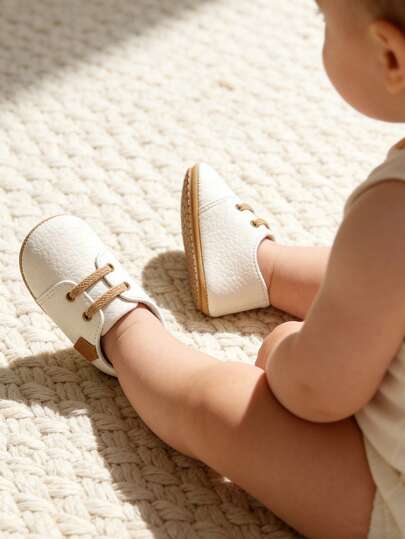 Chaussures de sport en cuir PU à semelle antidérapante en caoutchouc pour bébé, chaussures pour tout-petits, mocassins plats pour nouveau-nés