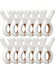 1/6/12个装加厚多功能防风衣夹，无缝设计不伤衣物，抓力强，稳固防滑，适用于在阳台上悬挂衣物、床上用品、内衣、袜子等物品。 - 查看 5