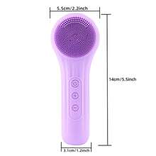 5 Modes Silicone Face Scrubber, Waterproof Face Scrubber Exfoliator For Men & Women, Rechargeable Electric Facial Cleansing Brush For Deep Cleansing, Exfoliating, Massage - Lilac Purple - View 7