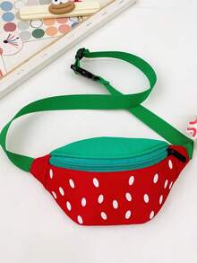 1个男女通用西瓜图案尼龙拉链可爱胸包/腰包/斜挎包，适合日常四季使用 - A - 查看 11