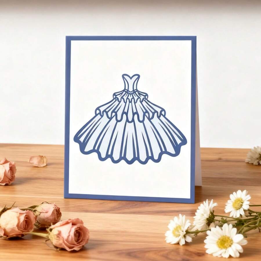 创意服装模具、DIY剪贴簿相册和压花模板、贺卡制作工具、卡片纸切割工艺品、礼品卡制作模板模切。 - 銀色 - 查看 1