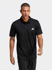 Adidas 男式 FAB POLO 短袖 T 恤，针织领 T 恤 THR8730 - 黑色 - 查看 1