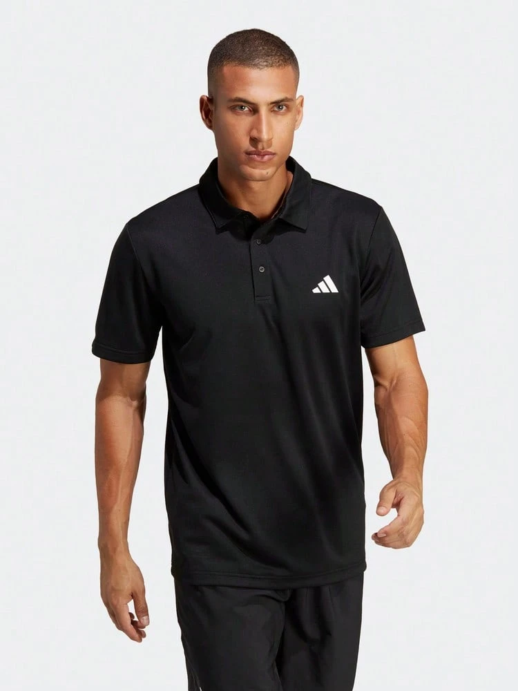 Adidas 男式 FAB POLO 短袖 T 恤,针织领 T 恤 THR8730 - 黑色 - 查看 1