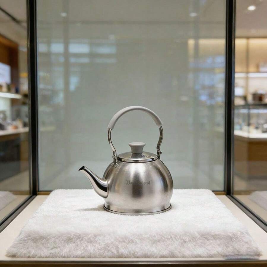 Haus Roland Ấm đun nước nhỏ gọn, tinh tế, làm bằng thép không gỉ 304, dung tích 1 lít, thích hợp sử dụng trên bếp ga, bếp từ. - Màu cát - Xem 1