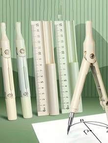 Bộ compa đa năng 1 chiếc, dụng cụ hình học, dùng cho học sinh và chuyên gia vẽ, đo lường, đồ dùng học tập, hội họa, kiến trúc, kỹ sư, đồ dùng học tập, quà tặng (Hồng, Xanh dương, Vàng, Xanh lá cây) - La bàn ba trong một - Xem 10