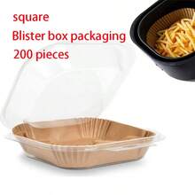 50/100/200张方形未漂白不粘空气炸锅烘焙纸，一次性烤盘衬垫，预切加厚烘焙纸，耐热防溅设计，适用于空气炸锅、烤箱、煎锅、烧烤和薯条 - 查看 11