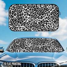 Easypie Selection 1 pieza Parasol de alta calidad para parabrisas - Diseño de estampado de leopardo de moda, aislamiento térmico, protección UV, adecuado para automóvil/autocaravana - 150*70 cm - Ver 3