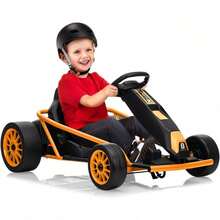 Juguete de Go Kart para niños de 24V 9Ah, coche a la deriva de alta velocidad de 8.1MPH con motores de 2x300W, asiento XL de 14.3", marco de metal completo, música, pantalla de potencia, carga máxima de 155 libras de carreras para niños de 8 a 12 años - Marrón - Ver 1