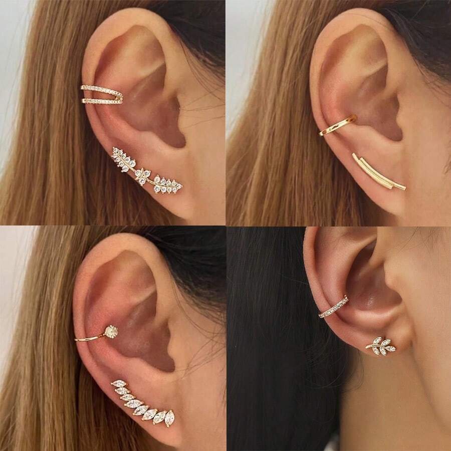 Bohemian NO Piercing Crystal Rhinestone Ear Cuff Earrings For Women Wrap Stud Clip Earrings Girl Earrings Jewelry - Multicolor - View 1