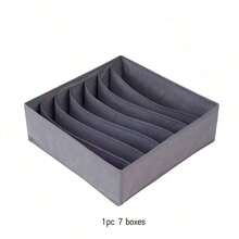4pcs Drawer Organizer Divider Set, Foldable Wardrobe Storage Baskets And Fabric Bins For Clothes, Underwear, Bras, Ties, Accessories, Socks - Grey - View 15