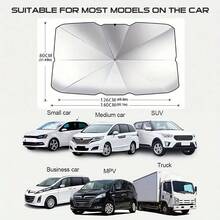 Summer Car Sun Visor, Windshield Sun Shade, UV Protection, Heat Insulation, Retractable & Foldable Car Sun Curtain, Heat Insulation Sun Shade - A - View 7