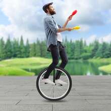 Outdoor Wheel Unicycle, Height Adjustable Unicycle, One Wheel Bike With Alloy Rim, Balance Training, Talent Performance - Black - View 1