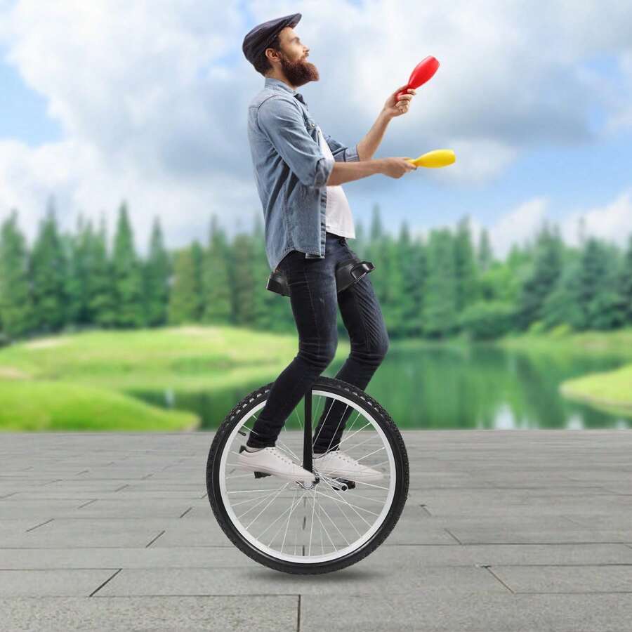 Outdoor Wheel Unicycle, Height Adjustable Unicycle, One Wheel Bike With Alloy Rim, Balance Training, Talent Performance - Black - View 1