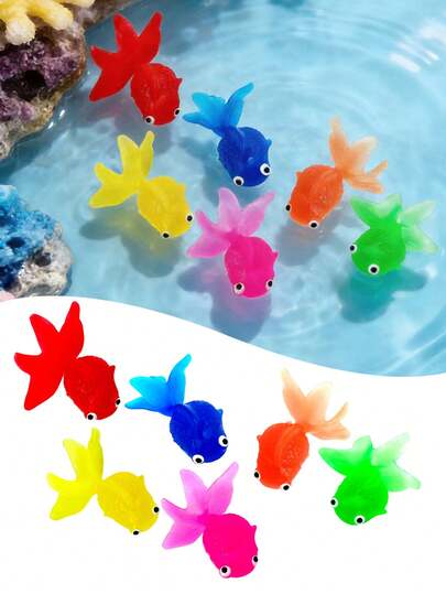 16/8/1pc Realistic Floating Small Fish Decor, Colorful Artificial Suspended Fish Ornament, Suitable For Swimming Pool, Aquarium, Pond, Water Tank, Outdoor And Indoor Water Games. Summer Party, Decoration And Gathering Floating Plastic Small Fish (Random Color)