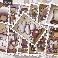 36 pièces Pack d'autocollants de guérison de personnages rétro originaux | Décalcomanies vinyle douces avec des conceptions de personnages et de scènes fantaisistes | Pour ordinateur portable, bouteille d'eau et cadeau | Pour les amateurs d'humour et les passionnés d'ambiance chaleureuse Autocollants drôles Fournitures pour scrapbooking Kindle Autocollants pour ordinateur portable - Rectangle - Voir 11
