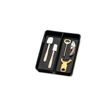 Madesmart - Bandeja de utensilios de CARBON COLLECTION 2 compartimentos forro de agarre suave y pies antideslizantes y sin BPA talla S - Carbón - Ver 4