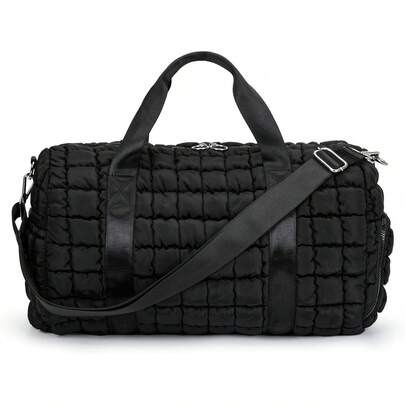 Gym Bag For Women, Travel Duffel Bags, Weekender Bag With Shoe Compartment, Pink/Black/Khaki