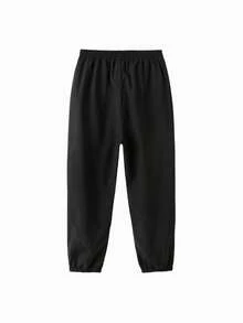 Balabala Tween Boys Summer Sport Pants 2026 Lightweight Quick-Dry Breathable Jogging Running Pants - Black - View 2