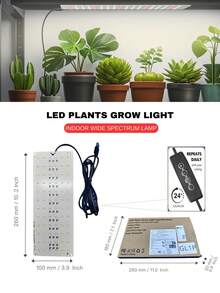 Bộ đèn LED siêu mỏng, quang phổ đầy đủ, hỗ trợ tăng trưởng cây trồng, có hẹn giờ 3/9/12 giờ và 10 mức độ sáng, thích hợp trồng cây dưới tủ bếp, có các tùy chọn 1/2/3/4/5/6 tấm đèn. - trắng - Xem 11
