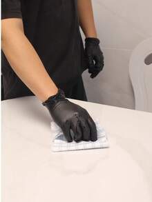 10/20/50/100pcs Black Disposable Gloves, For Household Cleaning, One-Time Use Cleaning Gloves, Suitable For Kitchen & Home Cleaning (Hot Selling Size S/M/L/XL) - Black - View 5