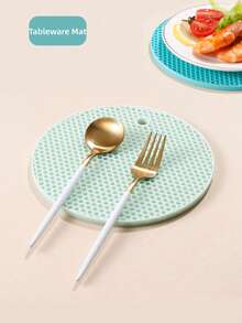 1Pc Silicone Heat Insulation Pad, Non-Slip Silicone Heat Insulation Pad, Kitchen Anti-Scald Heat Insulation Pad, Hot Dish Insulation Pad, Table Mat, Table Mat, Cup Mat, Non-Slip And Easy To Clean, Hanging Design Available, Suitable For Hot Pot Cookware, Bowls, Kitchen Countertops, High Temperature Resistant - View 5