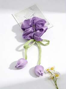 1/3 buc eleganți de păr cu model boho floral lalea, elastici de înaltă calitate, fără deteriorare, albastru, violet, roz, verde, accesorii de păr boem de primăvară-vară pentru femei, cadou de Ziua Mamei de Paște pentru petrecerea ei, purtare zilnică, suporturi pentru coadă de cal, benzi de cauciuc pentru păr, elastice de păr pentru vacanță, călătorie, legături elastice de păr - Multicolor - Vizualizare 8