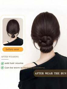 1pc Messy Bun Hairstyle Wig With Claw Clip, Fashionable Upgraded Synthetic Claw Clip Bun, Elegant High-Temperature Fiber Wig Designed For Women, Easy To Use Without Tools, Perfect For Casual Styling, An Ideal Choice For Women As Casual Hair Accessory, Elegant Hair Clip And Stylish Hair Pin.Women Hair Accessories Women Hair Claws - 淺棕色 - 查看 4