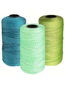 Bộ 3 cuộn len nylon chất lượng cao, mỗi cuộn 100g, 3 sợi, đường kính 1.5mm, nhiều màu sắc để lựa chọn, dùng để đan móc, làm mũ, túi xách, giày dép, giá đỡ cây, thảm xe hơi, v.v. - sợi - Xem 13