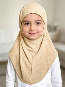 1pc Girls' Bali Chiffon Printed Headscarf, Elastic & Comfortable Ramadan Hijab, Halal Headwear For Daily & Ramadan Wear - 1PC - View 5